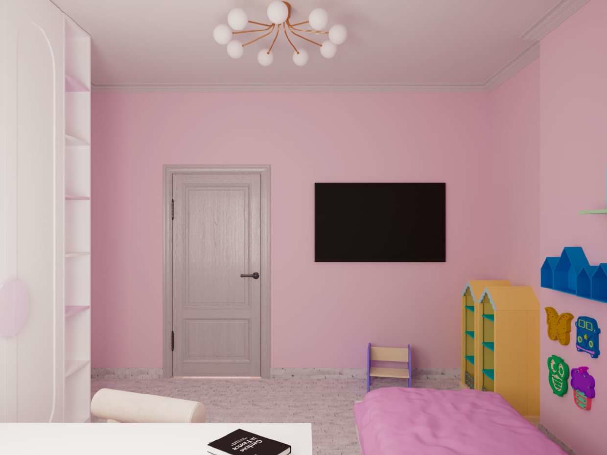 Dormitor copii — Casa sat Sadova, randare 3D design interior