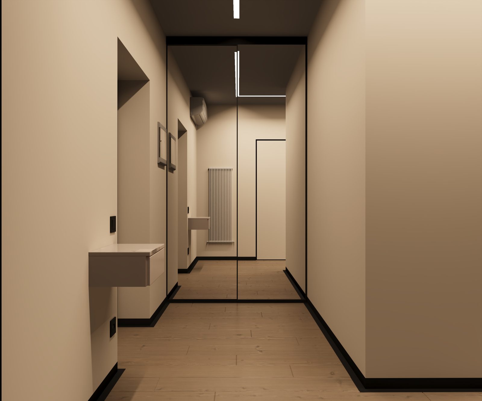 Hol & dressing — Apartament Nisporeni, randare 3D design interior