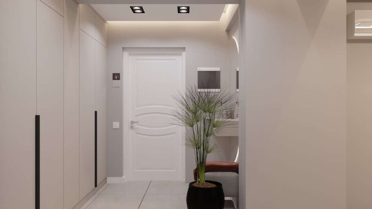 Hol de intrare — Apartament Decebal 99, randare 3D design interior